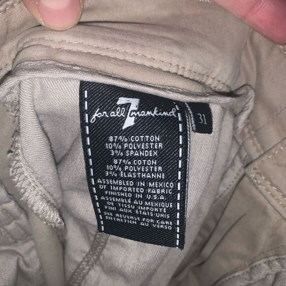 7 for All Mankind tan straight leg luxe performance 31x31 slacks - Picture 4 of 5